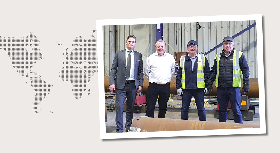 3. United Kingdom Thorsten Bösch and Martin Fowler during a visit to the plant of Lundy Projects Ltd., accompanied by Keith Stephens and John Ward.