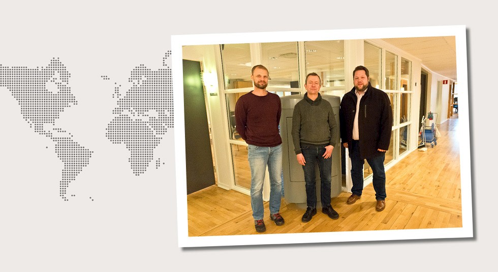 8. Sweden Visiting ENVAC in Gothenburg, Sweden. (From left to right): Andreas Wallander and Lars Hallberg (ENVAC) and Nils Schmidt, March 2018