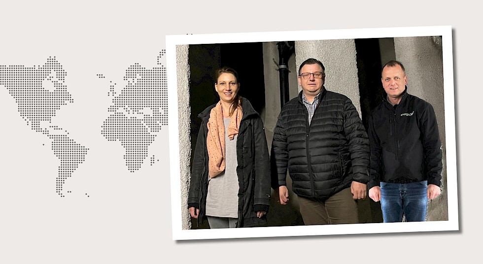 4. Schweiz Kerstin Becker und Thorsten Schmidt zu Besuch bei der 360° AG, Zürich. Mit dabei: Kay Kemmer, Teamleiter Netzbau bei 360°, März 2023.